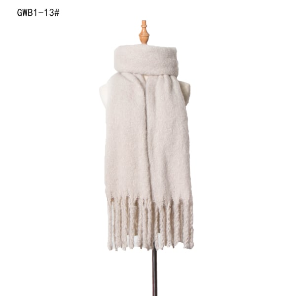 Skjerf for kvinner 2022 Høst Vinter Dusk Tykket Varm GWB1-13# beige 190-220cm