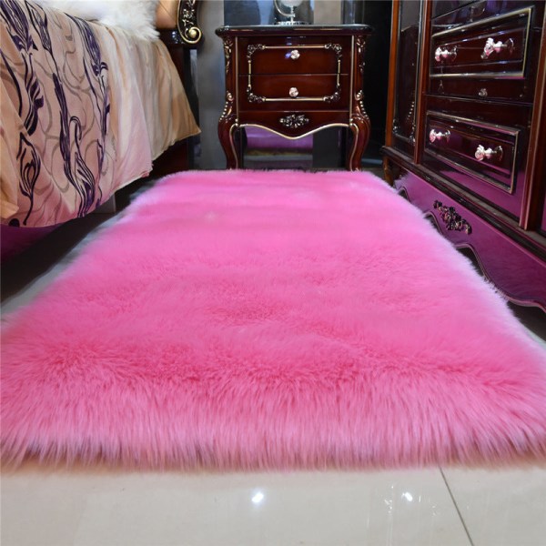 Bademåtte Skridsikret Absorberende Brusebad Badetæppe Tæppe Plys langt hår Light pink 50*50cm