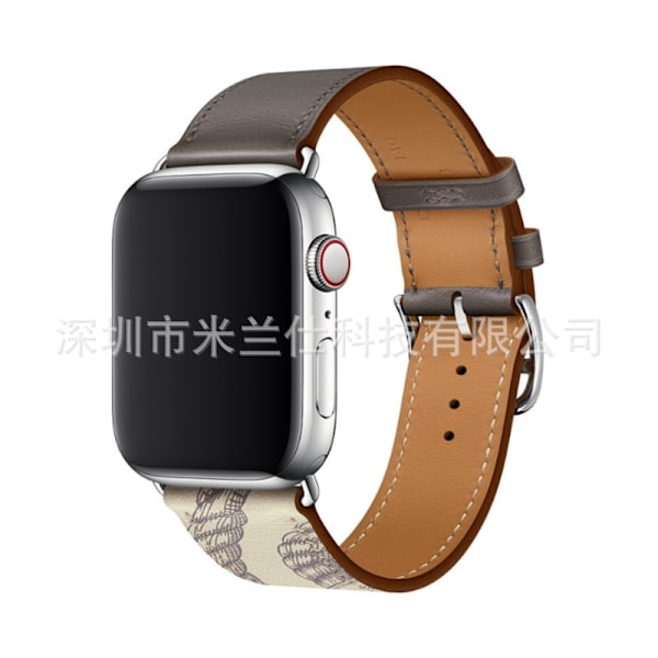 Klockarmband för Apple Watch iWatch 38/40/41/42mm-S10 16 Single Loop Grå med Marl