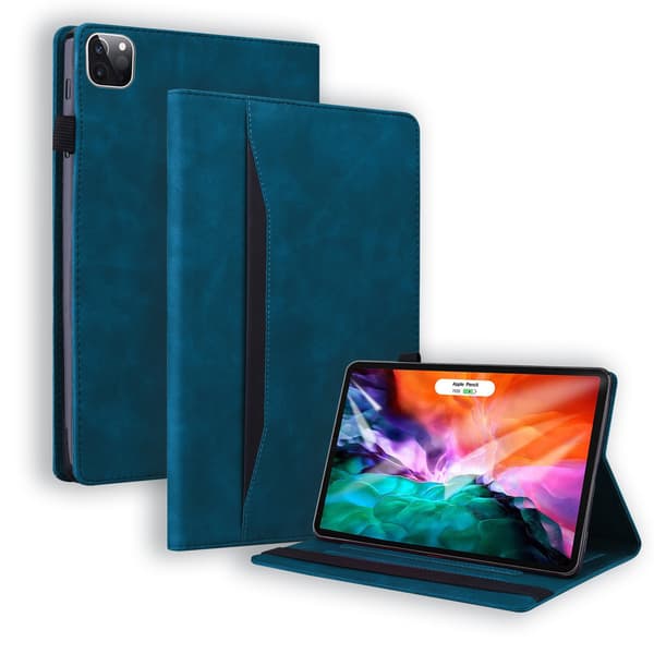 Stilfuldt etui til iPad Air/Air2/5/6 Blåt læder