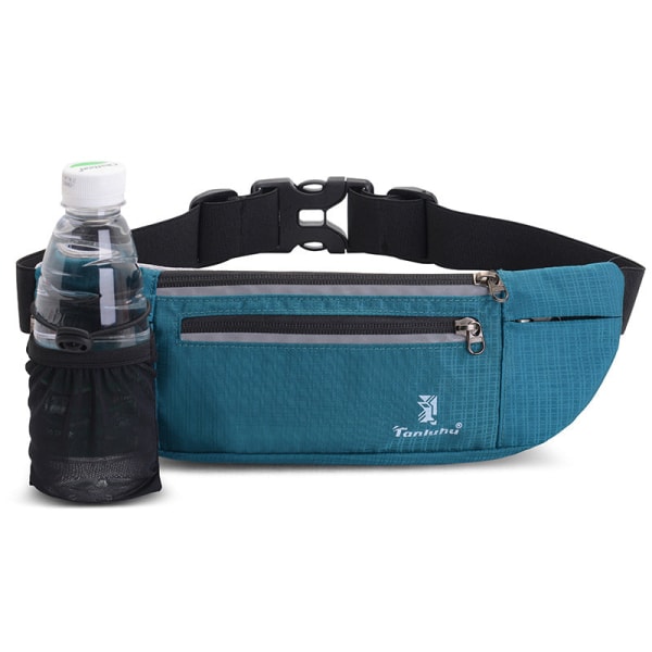 Fanny Pack Løpebelte Midjeveske Organizer Multifunksjonell tettsittende Lake water green Average size