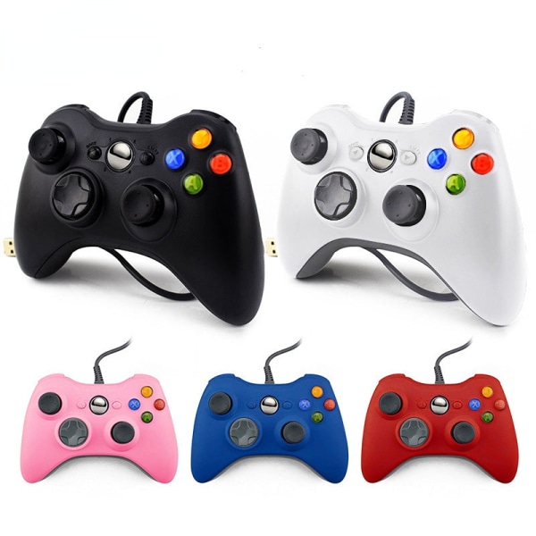 Til Xbox 360 Håndtag på Wired Game Console USB Wired Computer Gamepad PC Gamepad White (PC)