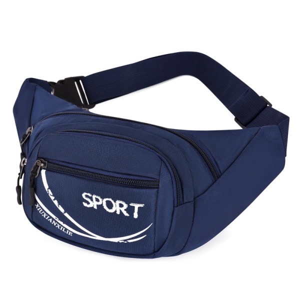 Menn kvinner Fanny Pack Midjeveske Mote Sport Cross Body Bryst Fritid Cash s Fitness Trening Løpebelte Black