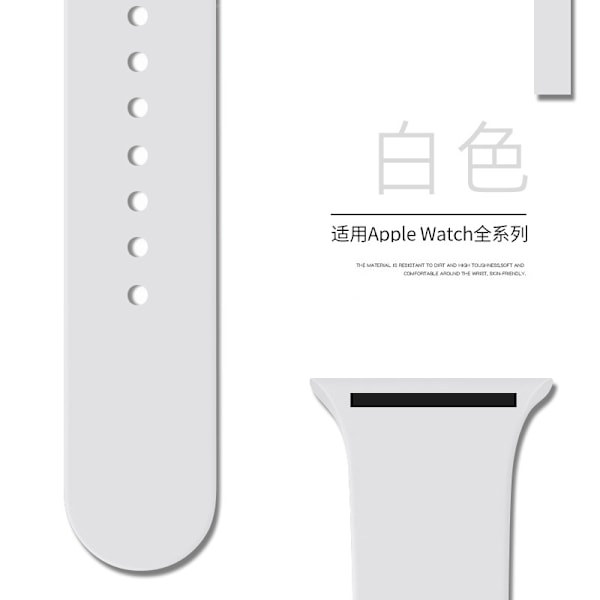 Urrem til Apple Watch iWatch 38/40/41/42mm Standard/S Opgraderet Version Hvid