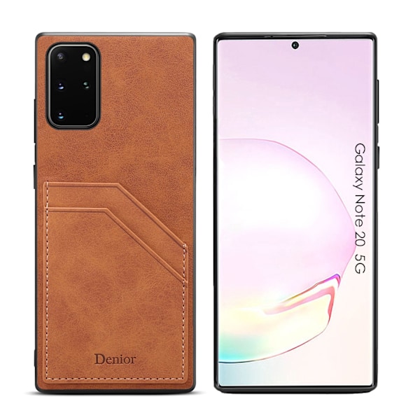 Fodral för iPhone 13 Pro brun kortplats baksida anti fall läder