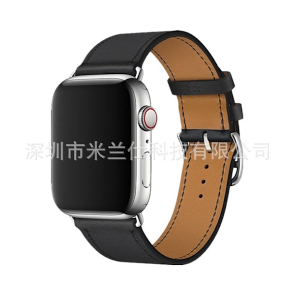 Kellon ranneke Apple Watch iWatch 38/40/41/42mm-S10 2 Single Loop Musta Musta Viiva
