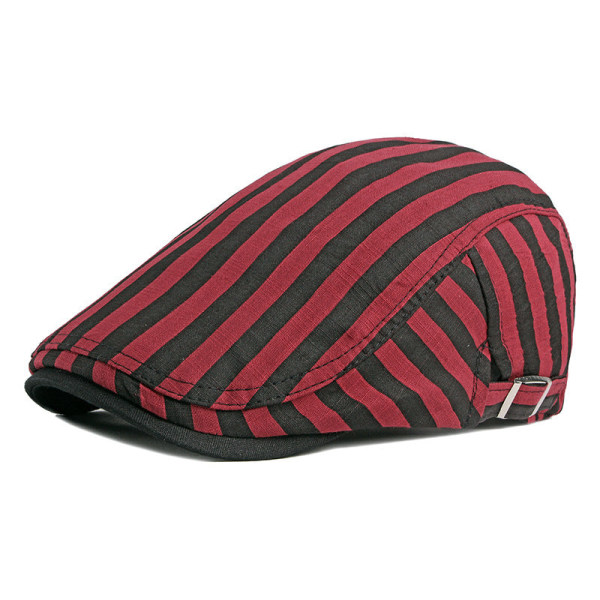 Baskerhatt 2022 Vår Sommar Tunn Andas Randig Casual cap Red Average Size