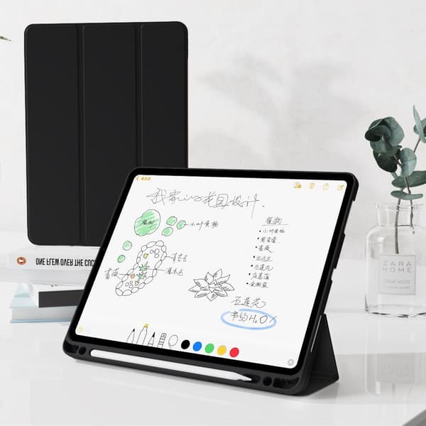 Stilfuldt etui til iPad Pro 2018 11\" Sort Silikone Tri Fold Rem