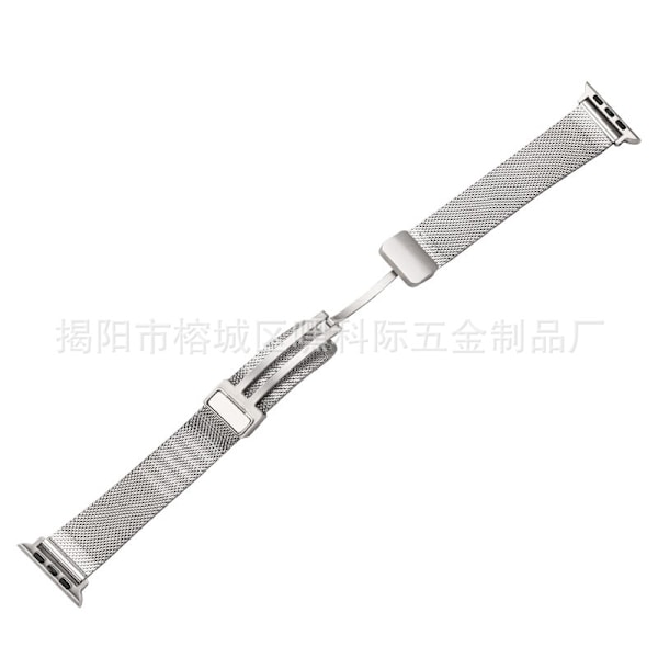 Urrem til Apple Watch iWatch 42/44/45/49mm Herre Magnetisk Spænde Sølv