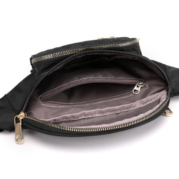 Chest Bag Women's Waist Bag Plaid Small Satchel Student Shoulder Crossbody Bag Black
