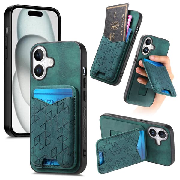 Etui til iPhone 7 Plus / 8 Grønt Foldbart Stativ Kortholder Opbevaring Almindeligt Læder Multifunktionelt Ant