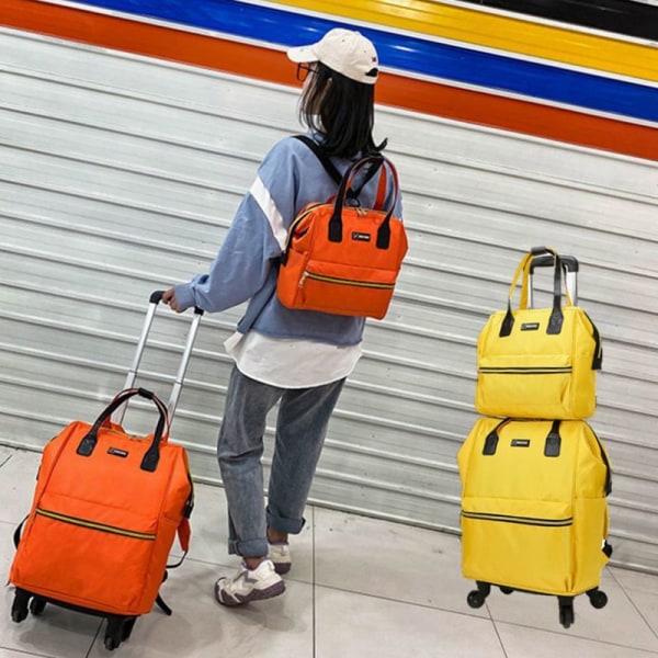 Box Bag Unisex rygsæk Rygsæk rejsebagagetaske Orange (trolley bag)