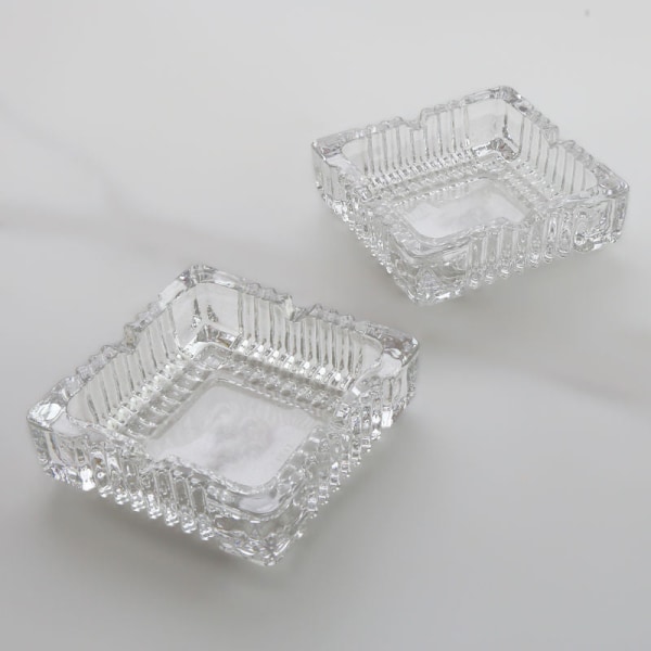 Askfat Vardagsrum Kontor Stort Kristall Kreativt KTV Hotel Modern Trend Askfat Glass ashtray-12cm long/2 pieces
