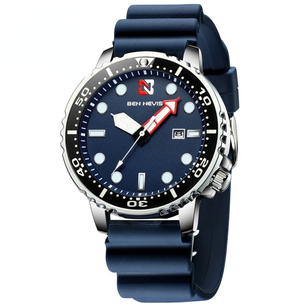 Herrklockor Sport Quartz Watch Grön Submariner Present Blue
