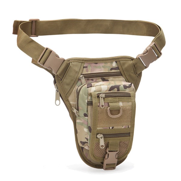 Miehet naiset Fanny Pack vyötärölaukku Taktinen jalka Suuri kapasiteetti vedenpitävä vuorikiipeily vedenpitävä monikäyttöinen ikä Khaki Average size