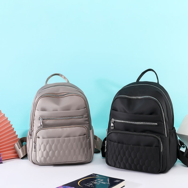 Kouluopiskelijareppu College Bookbag -matkalaukku Täydellinen nylon muoti casual suuri kapasiteetti Black