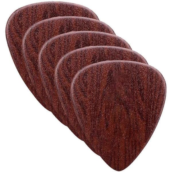 Bärbar gitarrplektrum i trä för gitarrister 2.6x2.5cm 0.71mm tjocklek Present 5st