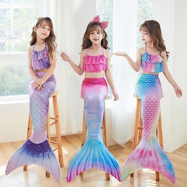 Sjöjungfrufena Monofenset för barn, 3-pack, L (7-9 år), Förpackning a (3 st) L (7-9 år) pack A (3 st)