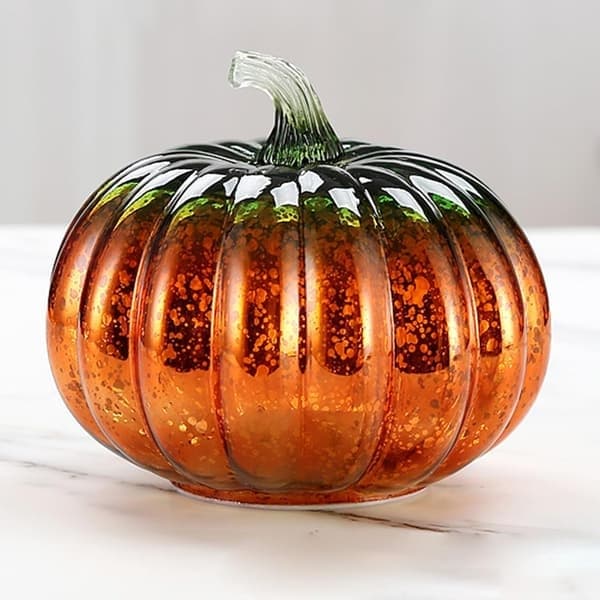 Græskarlamper, Glitrende Glasgræskar, Stemningsbelysning Halloween Dekorationer Borddekorationer, A a