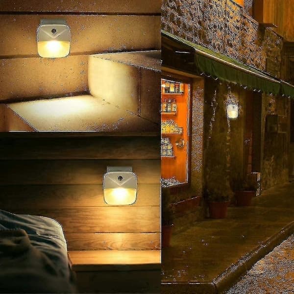 6 stk. Sensor Nattlys Intelligent LED Nattlys Induksjon Nattlys Varm LED Sensorlampe