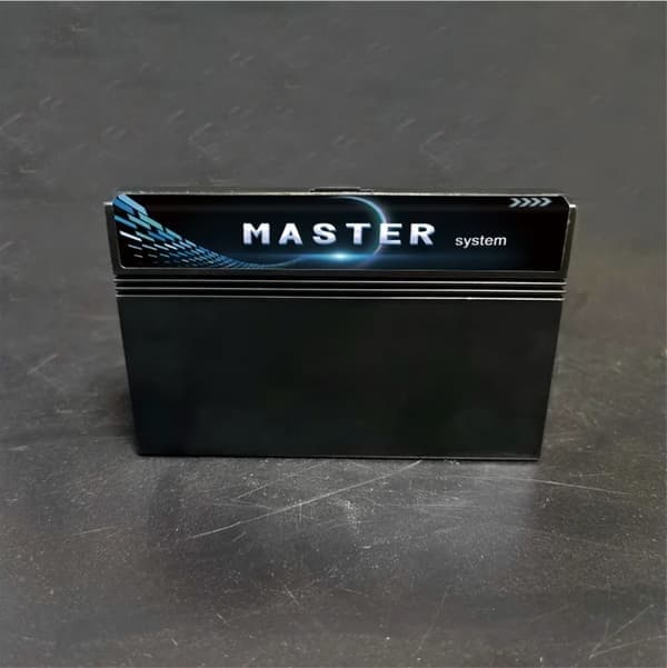 DIY Super 600-i-1 Master System spilkassette til SEGA Master System spillekonsol, sort skal, etiket 1