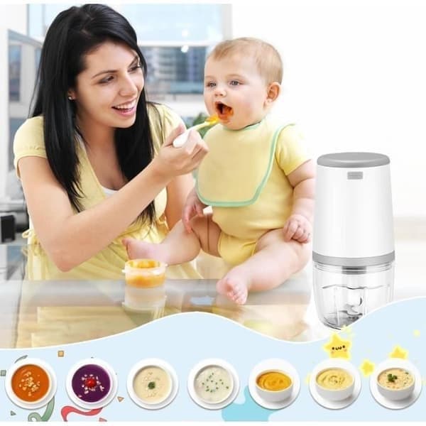 Barnmatberedare 300ml Baby Blender Mini Elektrisk Hackare Mini Matberedare med USB-laddning