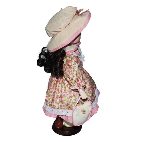 Rustik Fritid Keramisk Docka Prydnad Samling Docka Lilla Daisy Docka, Rosa Pink
