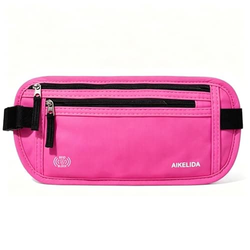 Pengebelte - Slank passholder RFID-blokkerende reiselommebok Undercover magevesker for kvinner - Rose D Rose