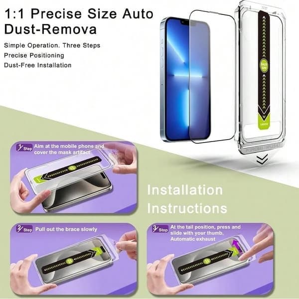 Skjermbeskytter i herdet glass for iPhone 13 Pro Max, boblefri iPhone 13 Pro Max