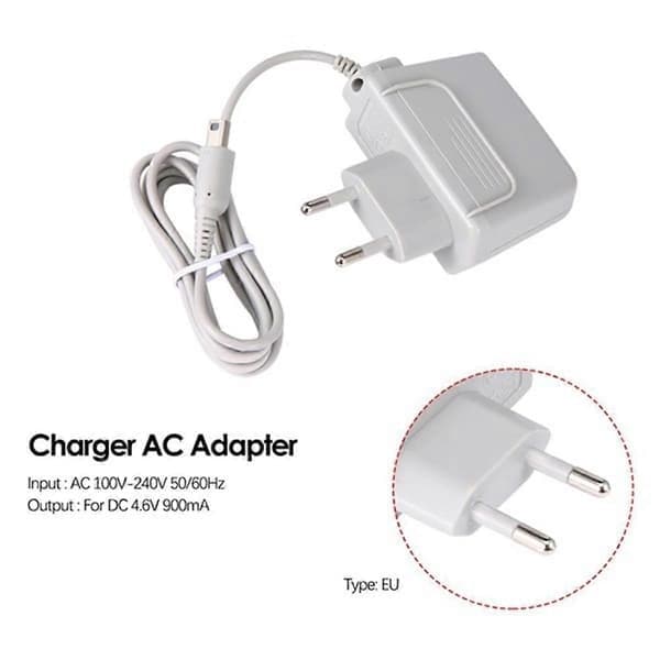 Oplader AC-adapter til Nintendo til New 3DS XL LL til DSi XL 2DS 3DS XL EU-STIK