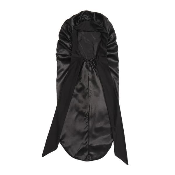 Satin sovehætte med sløjfe, sort Black