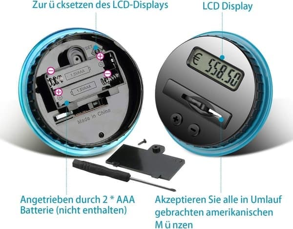 Sikker sparegris med LCD-skjerm