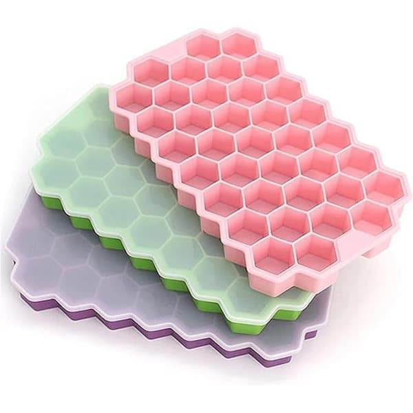 Silikon bikubeisbitform med silikonlokk, 37 rom, bikube silikonisbitform