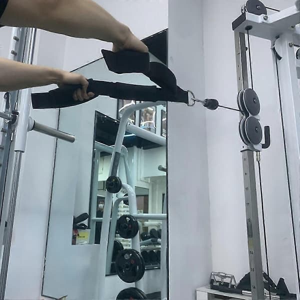 Triceps tau med kabelfeste og 2 håndtak, Triceps tau for push-downs, crunches, face pulls