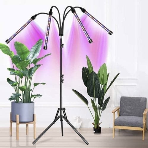 LED Plantelampe USB 4 Paneler 80 Dioder Rød/Blå Timer IP54 CJY 1000