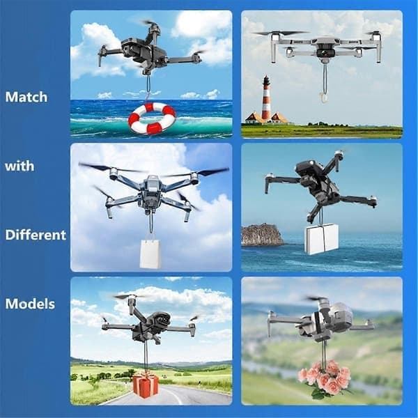 Drone Airdrop System for DJI Mini 3 Pro/Mini 3/Mini 2 SE/Phantom 3 4/4 Pro Launcher for Wedding Fishing Bait Black