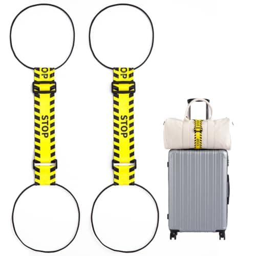 2-pack bagageremmar för resväskor, 25 färger, justerbar elastisk resväskrem med dubbel stabilitetsdesign, handsfree Stop