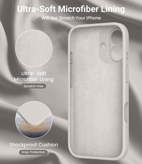 Silikone telefoncover til iPhone 17 Pro Max, MagSafe-kompatibel, stødsikker, sten stone iPhone 17 Pro Max