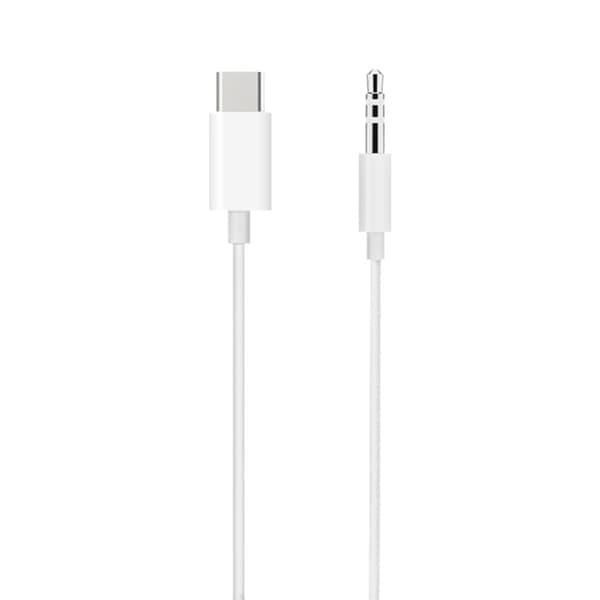 USB-C til 3,5 mm lyd Aux-adapterkabel hvit
