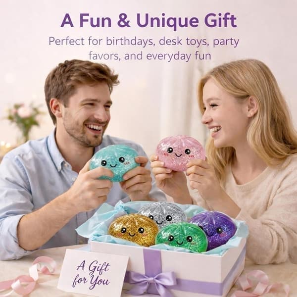Dumpling Squishies Mystery Box, Mjuk Dumpling Stressavlastande Sensorisk Leksak för Vuxna, Silver silver