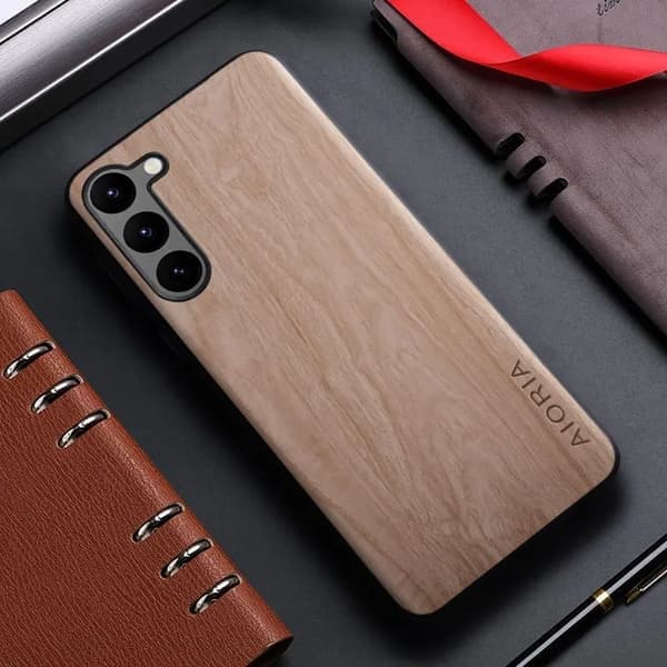 Fodral kompatibelt med Samsung Galaxy S20 S21 S22 S23 Ultra Plus FE 5G bambuträmönster läderbaksida, mörkblå, Sam S21 Plus dark blue sam S21 Plus