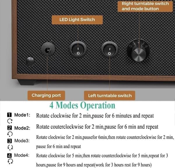 Lollanda Automatisk Ur-optrekker til 6 ure, LED-lys, Stille Motor, 4 Rotationsindstillinger, Perfekt til Urelskere
