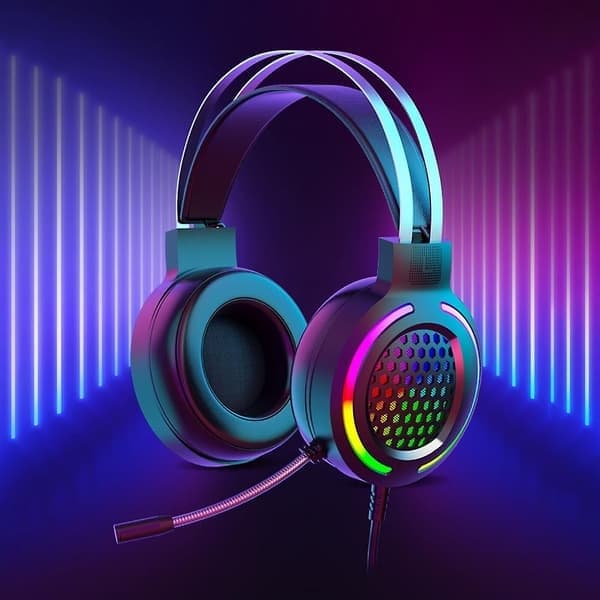 Stereo hörlurar Gaming Headset Mikrofon Öron Gaming Headset Dubbla 3,5 mm Headset