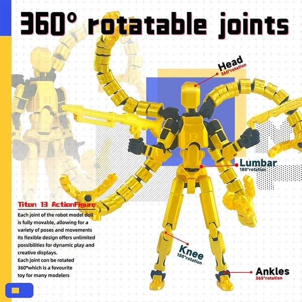 Hw Förmonterad 18,3 cm T13 Actionfigur 3D-printad Multi-ed