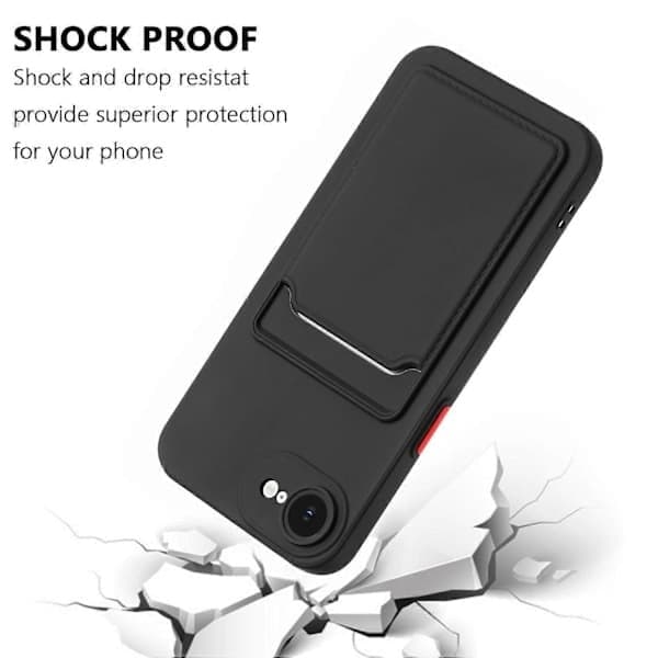 iPhone 16. deksel mobildeksel kortholder svart