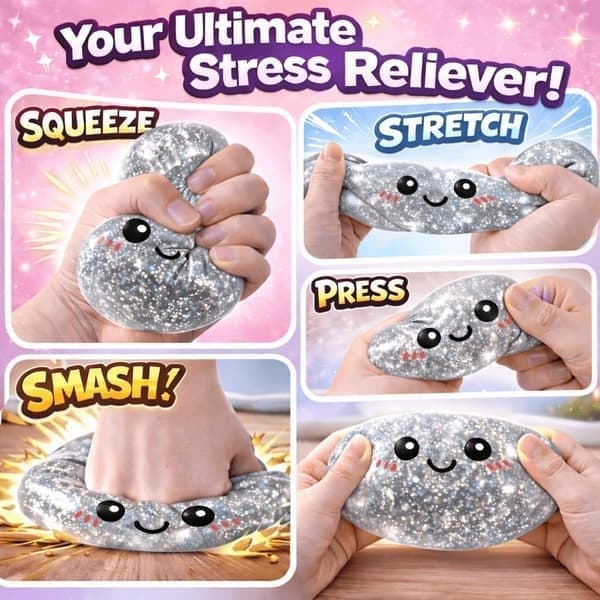 Dumpling Squishies Mystery Box, Mjuk Dumpling Stressavlastande Sensorisk Leksak för Vuxna, Silver silver