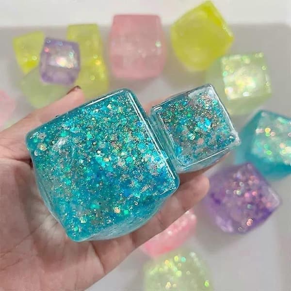 Fidget Legetøj Squishy Stress Terning, Kæmpe Stressbolde til Børn Voksne Squishy Angstlindrende Is Fidget Terning Sukkerbolde, Sensorisk Legetøj til H
