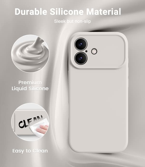 Silikone telefoncover til iPhone 17 Pro, MagSafe-kompatibel, stødsikker, sten stone iPhone 17 Pro