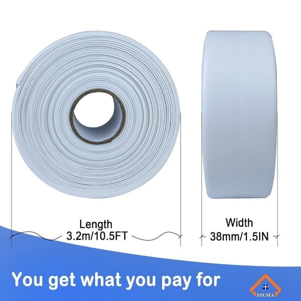 Forseglingstape, Vanntett Selvklebende Forseglingslist for Bad, Hvit, 3,2 M