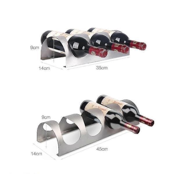 Väggmonterat vinställ i rostfritt stål, förvaringshållare, display, heminredning, 3 flaskor 3 Bottle